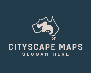 Australian Koala Map logo design