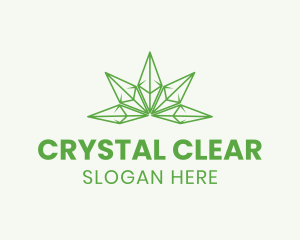 Crystal Cannabis Outline logo design