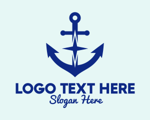 Blue Anchor Star logo design