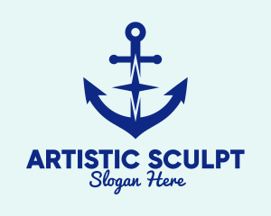 Blue Anchor Star logo design