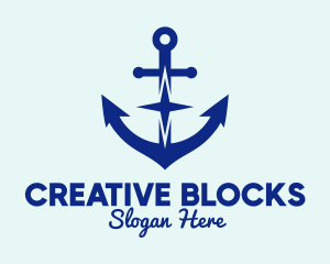 Blue Anchor Star logo design