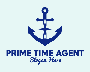 Blue Anchor Star logo design