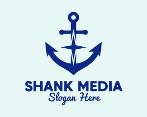 Blue Anchor Star logo design