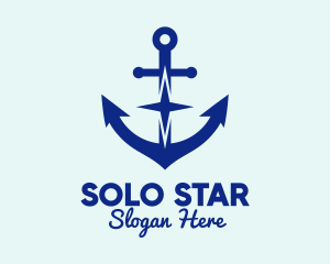 Blue Anchor Star logo design