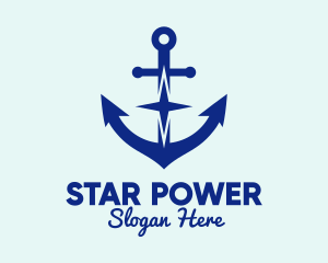 Blue Anchor Star logo design