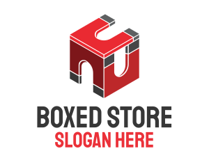 Red Magnetic Box logo design