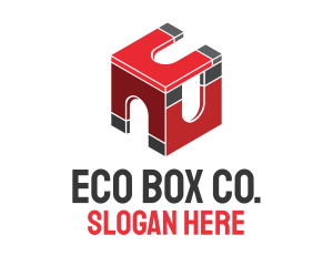 Red Magnetic Box logo design