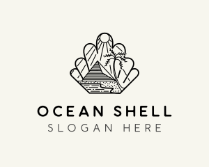 Travel Getaway Seashell logo design