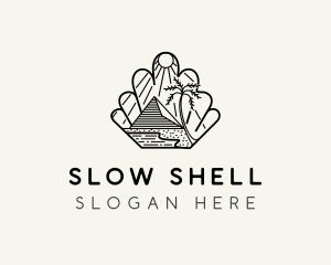 Travel Getaway Seashell logo design