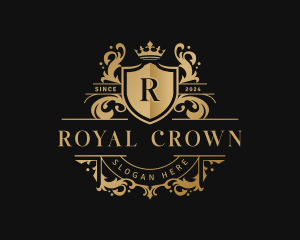 Royal Shield Crest Crown logo design