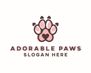 Cute Paw Print logo design