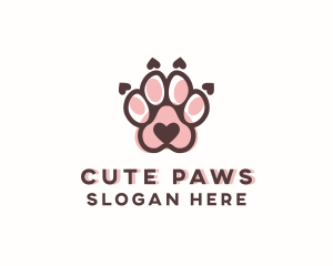 Cute Paw Print logo design