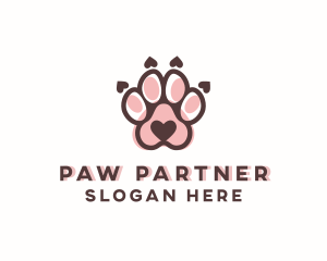 Cute Paw Print logo design