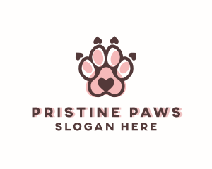 Cute Paw Print logo design