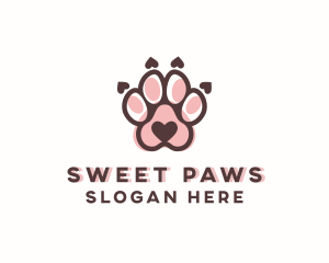 Cute Paw Print logo design