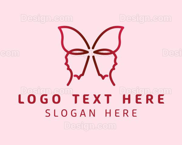 Beauty Butterfly Wings Logo