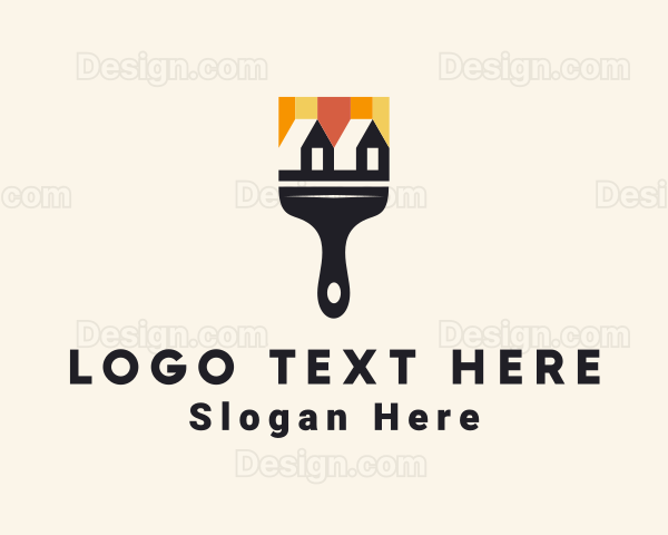 Residential Home Paint Brush Logo