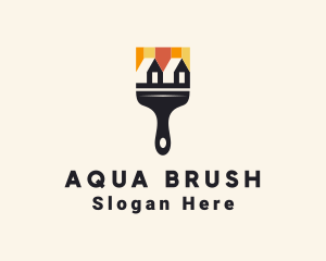 Residential Home Paint Brush logo design