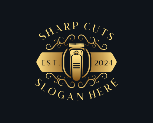 Barbershop Haircut Shaver logo design