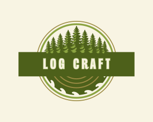 Saw Logging Carpentry logo design