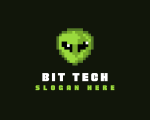 Alien Pixelated Game logo design