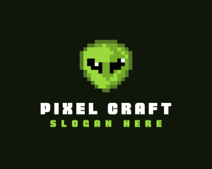 Alien Pixelated Game logo design