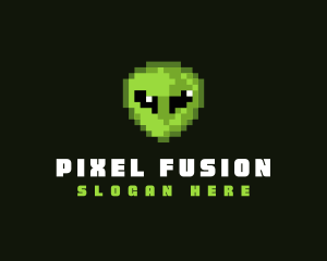 Alien Pixelated Game logo design