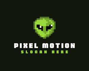 Alien Pixelated Game logo design