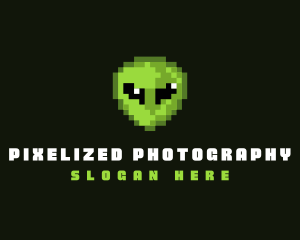 Alien Pixelated Game logo design