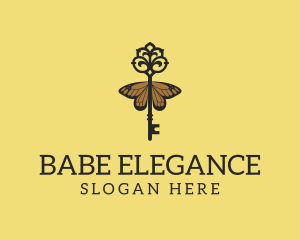 Elegant Butterfly Key logo design