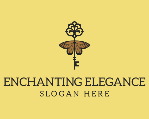 Elegant Butterfly Key logo design