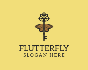 Elegant Butterfly Key logo design