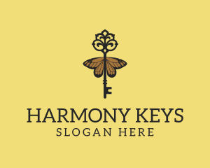 Elegant Butterfly Key logo design