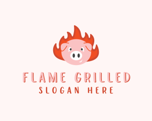 Pig BBQ Roasting logo design