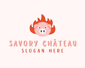 Pig BBQ Roasting logo design