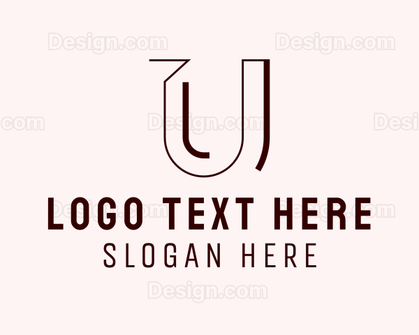 Minimalist Geometric Letter U Logo