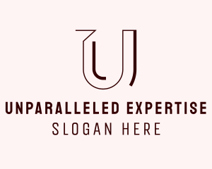 Minimalist Geometric Letter U logo design