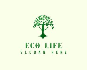 Woman Eco Tree logo design