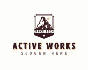 Adventure Mountaineer Hiker logo design