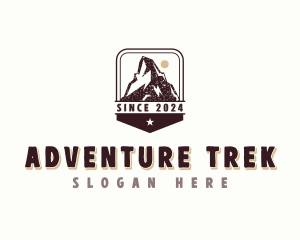 Adventure Mountaineer Hiker logo design