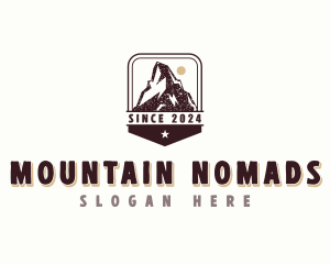 Adventure Mountaineer Hiker logo design