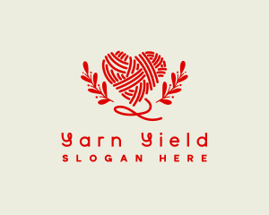 Heart Yarn Crochet logo design