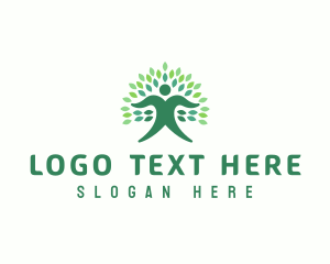 Human Tree Leaf  Logo