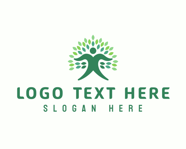 Human Tree Leaf  logo