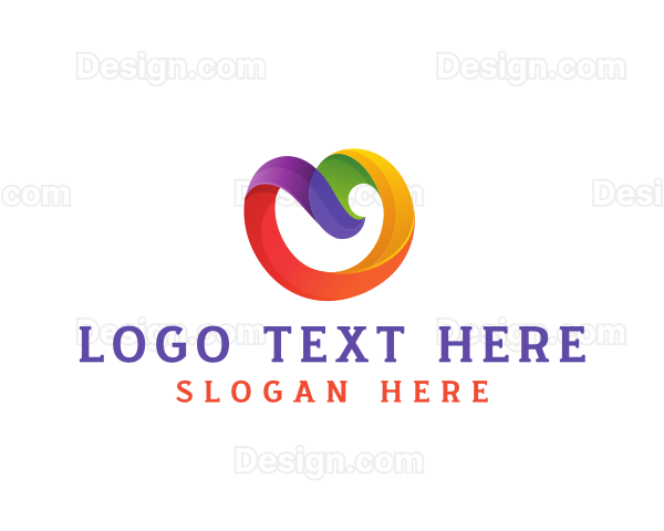 Colorful Ribbon Heart Logo