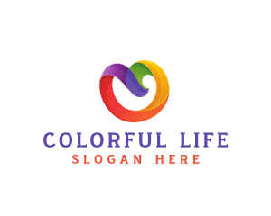 Colorful Ribbon Heart logo design