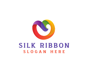 Colorful Ribbon Heart logo design