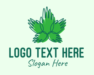 Green Cannabis Hands logo