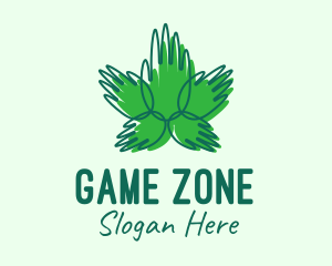 Green Cannabis Hands Logo