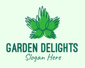 Green Cannabis Hands logo design